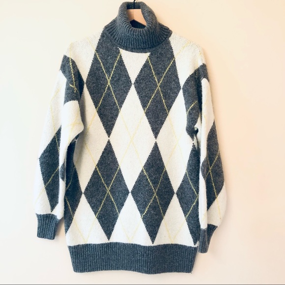 Pringle X H&M Argyle Knit Turtleneck Sweater Dress XS - Picture 6 of 11